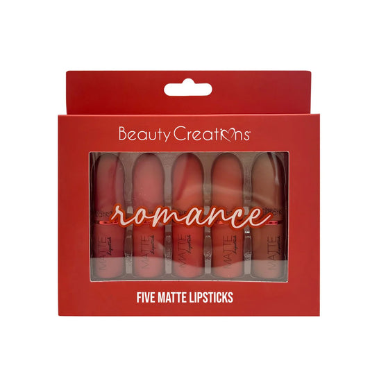 BEAUTY CREATIONS- ROMANCE-FIVE MATTE LIPSTICKS